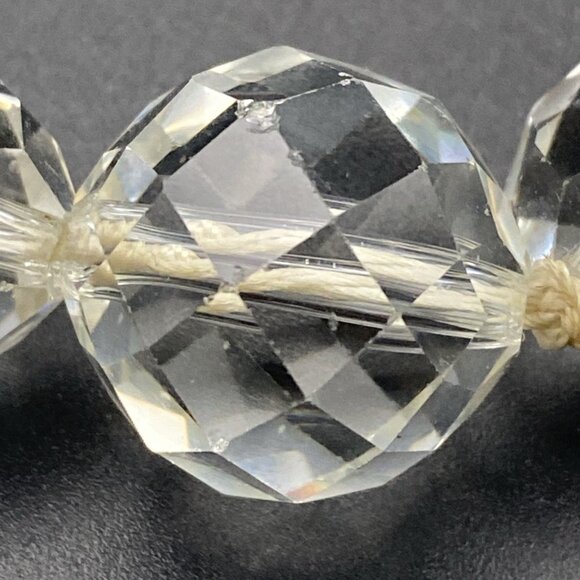 Vtg Necklace Faceted Crystals Graduated Beads 20" Hand Knotted 20" Cord Barrel - Picture 12 of 12